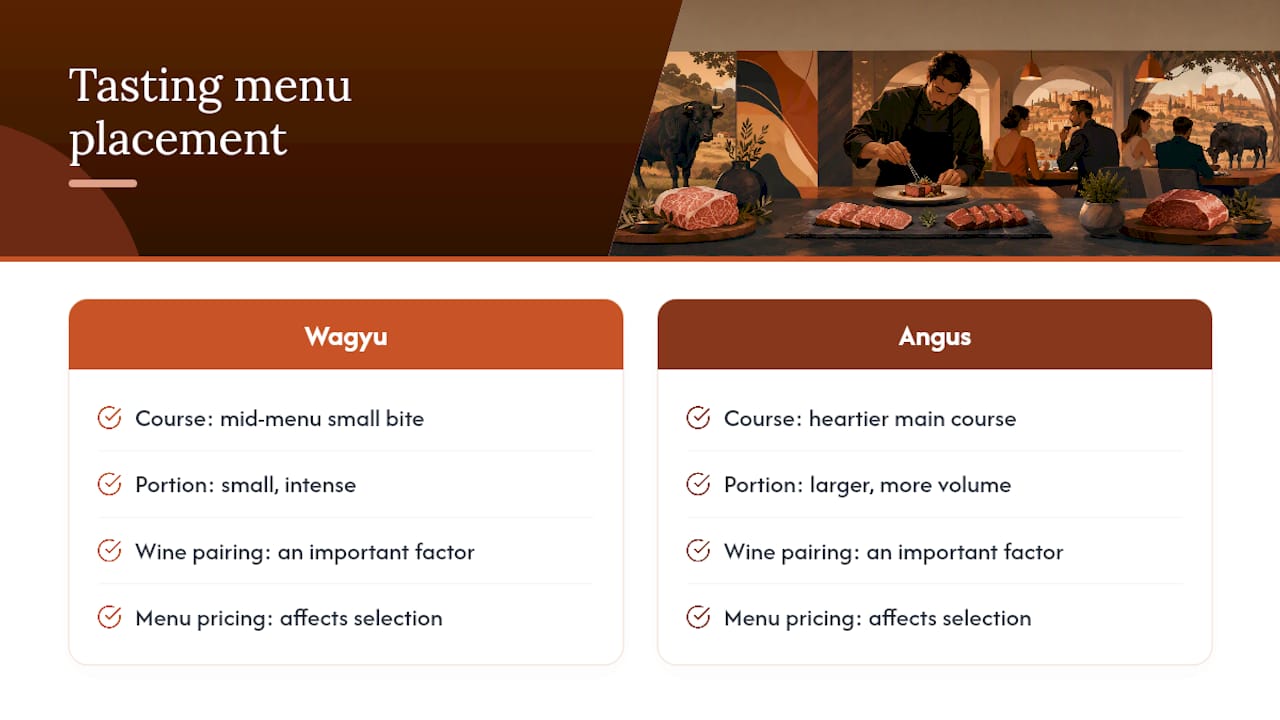 Wagyu and Angus tasting menu comparison
