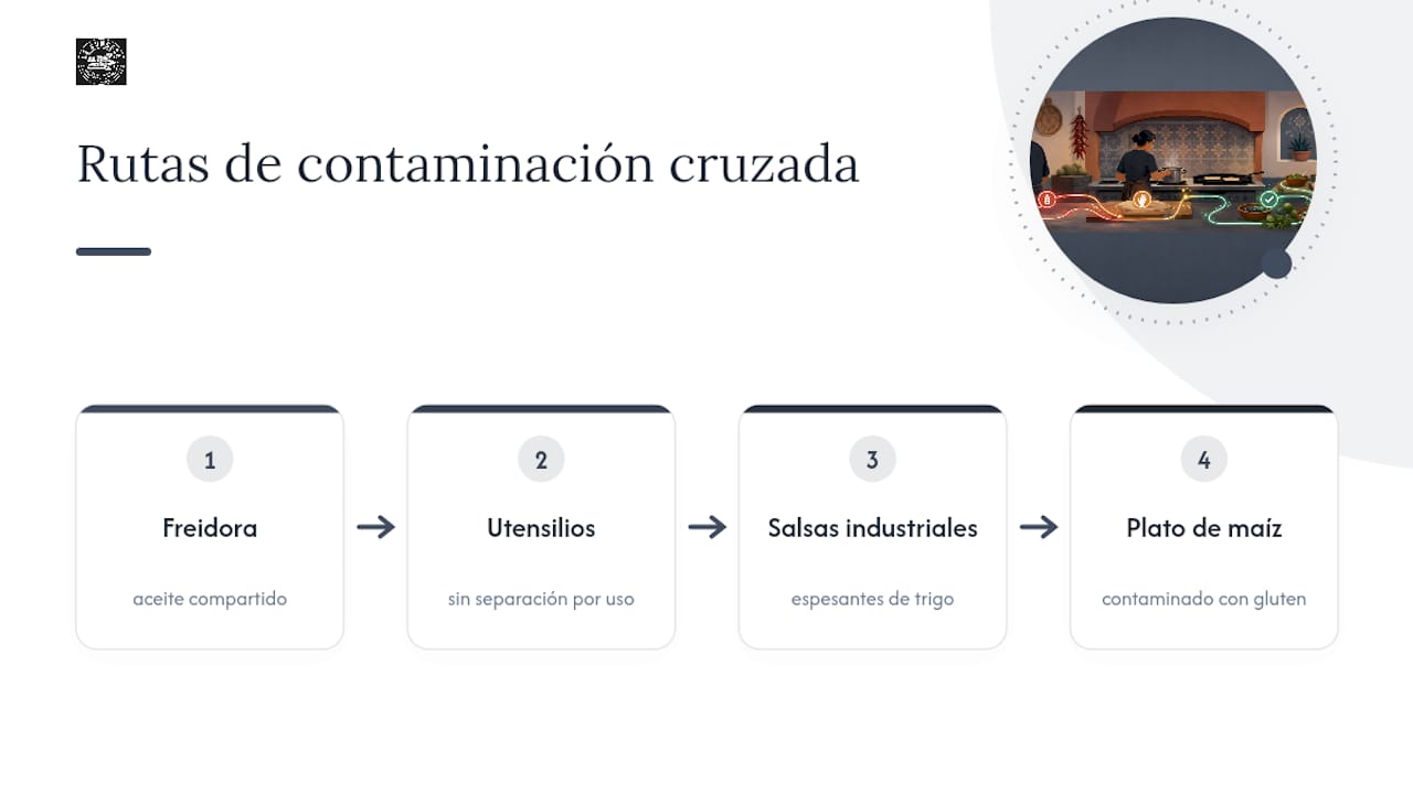 Tres vías de contaminación cruzada
