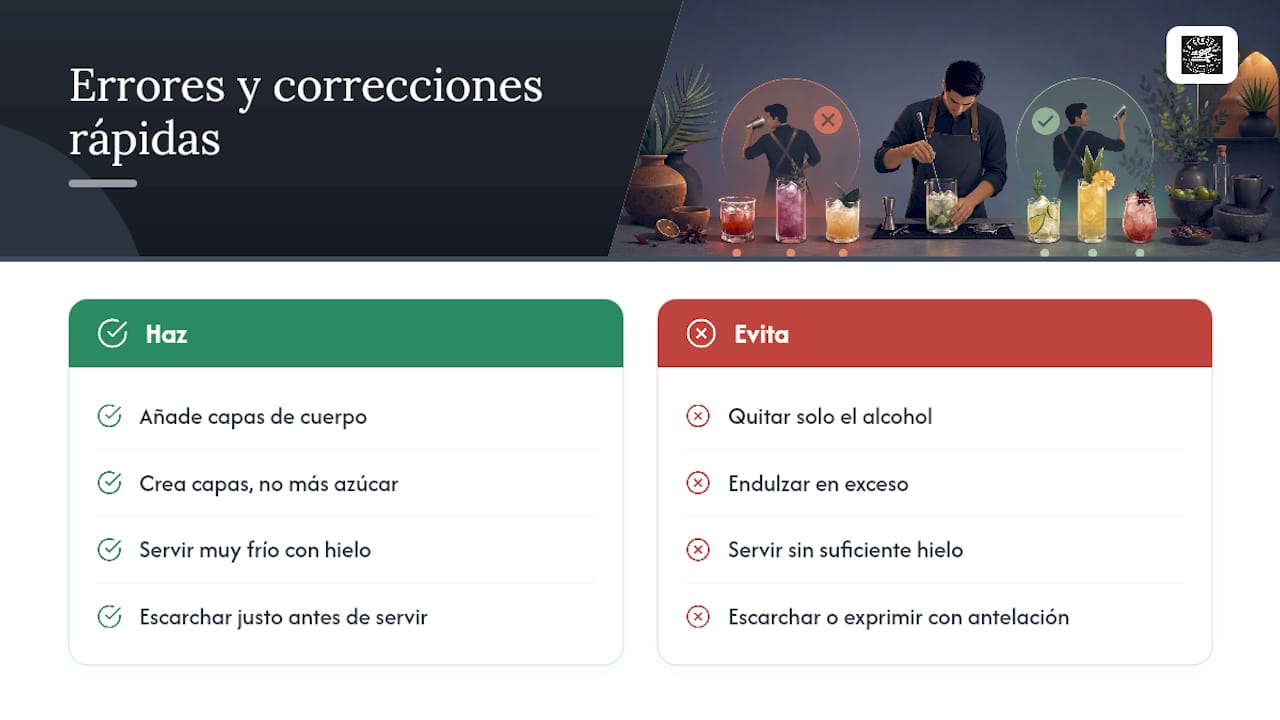 Errores comunes y cómo solucionarlos en mocktails