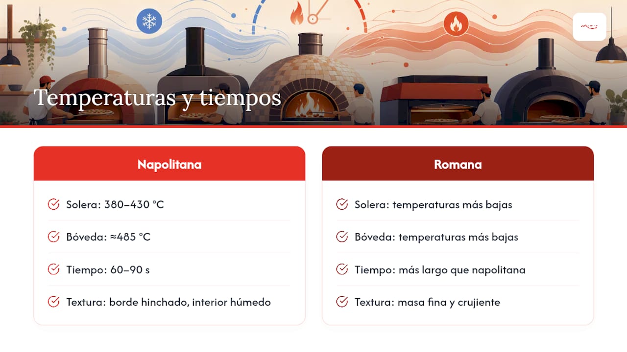 Comparación de temperaturas y tiempos de horneado