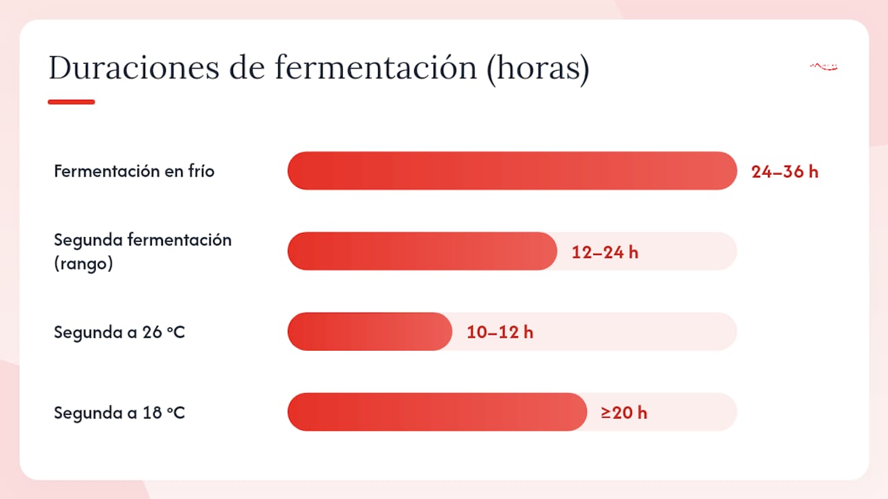 Calendario de fermentación de masa madre