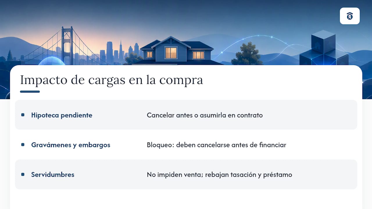Cómo afectan las cargas detectadas a la compra o a la financiación — overview diagram
