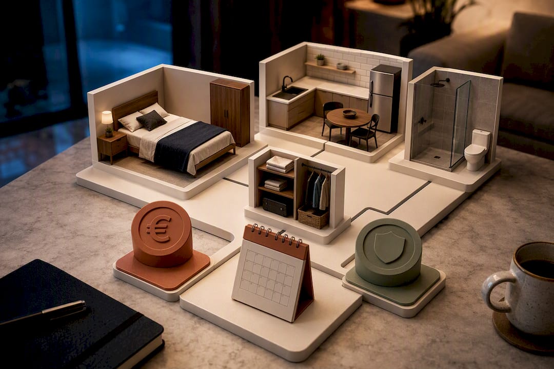 Illustration of room rental agreement components