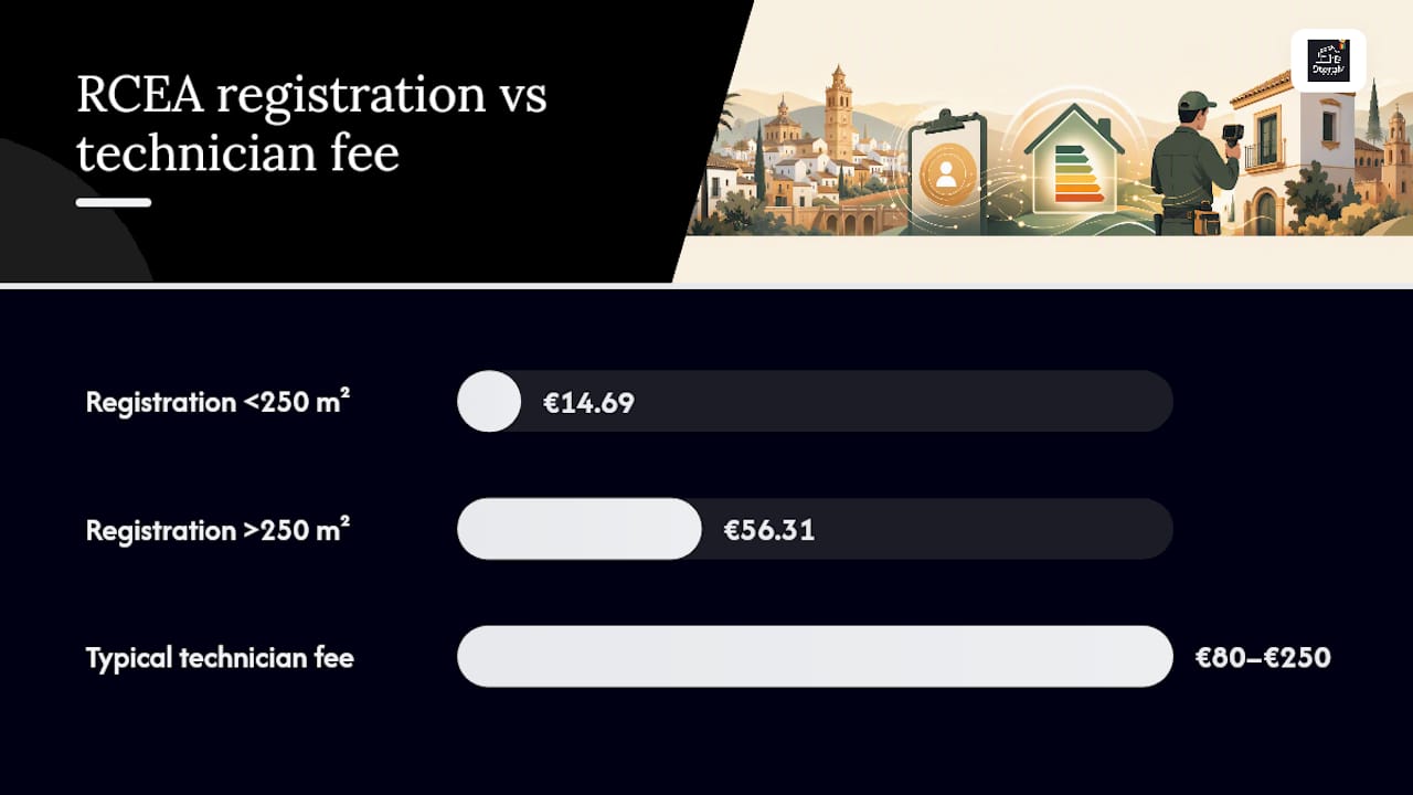Andalucía energy certificate fee thresholds