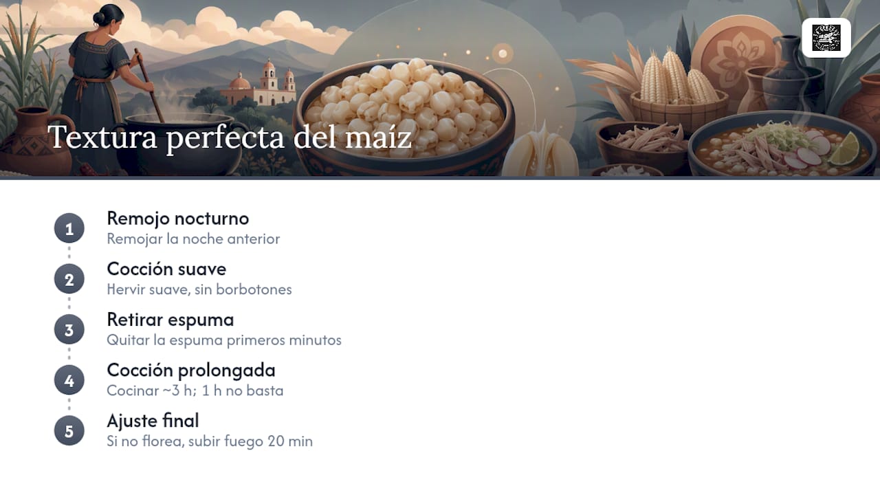 Pasos para conseguir la textura ideal del pozole