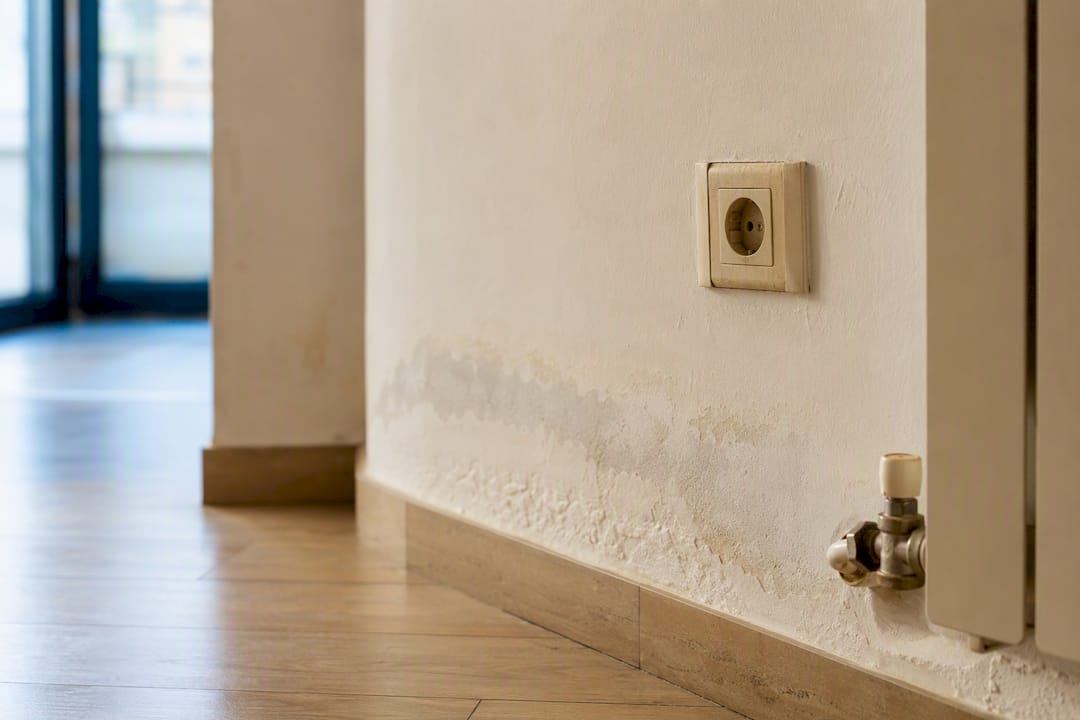 Humedad y sistema visible en una vivienda