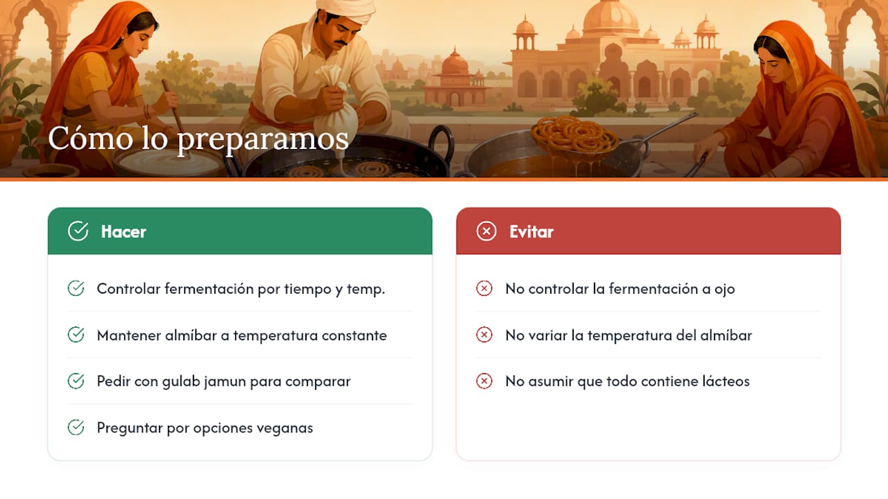 Cómo preparamos el jalebi en Desi Galli BCN — overview diagram
