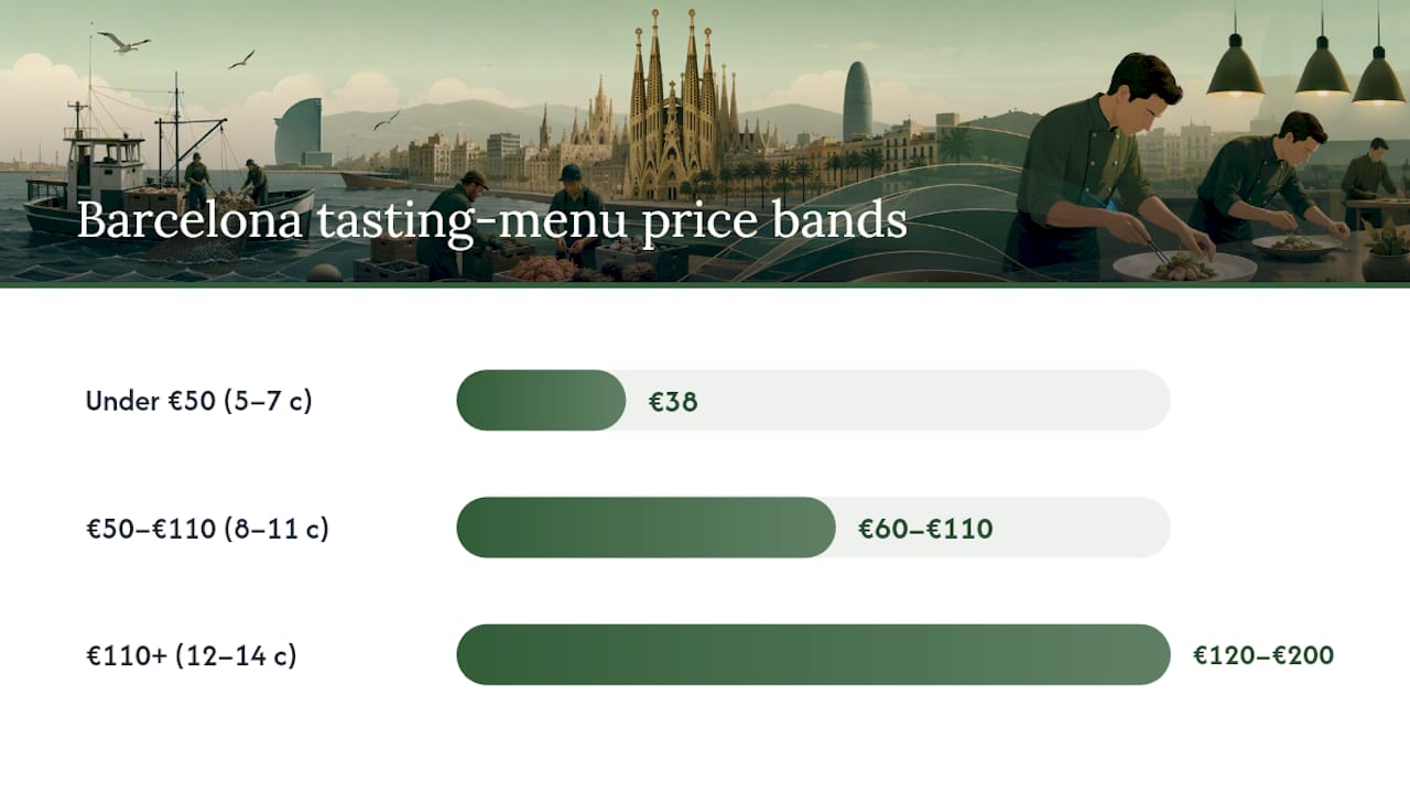Barcelona tasting menu price bands and drivers