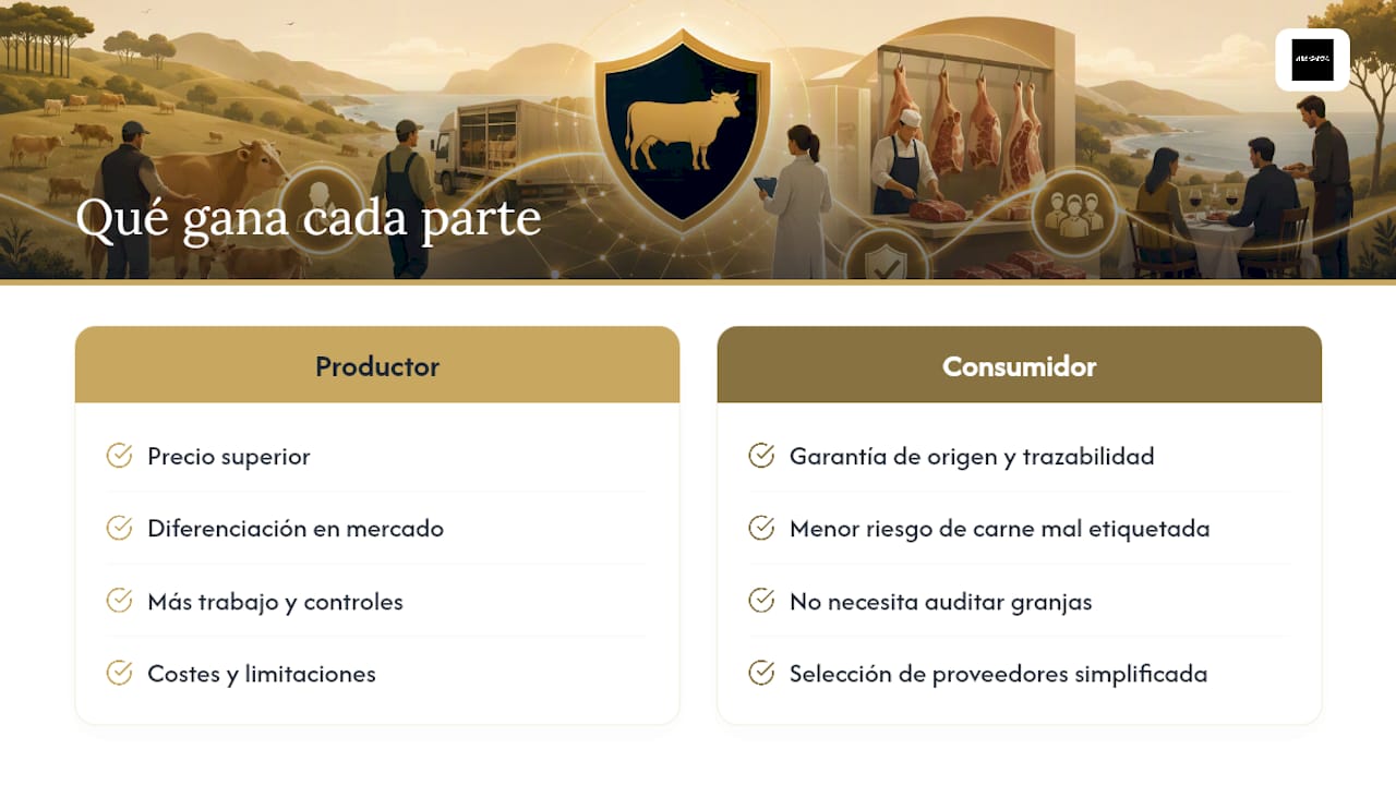 Qué gana el productor y qué gana quien compra la carne — overview diagram