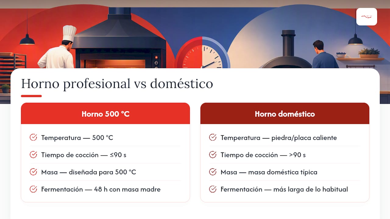 Lo que enseña una pizzería con horno de piedra a 500 °C — overview diagram
