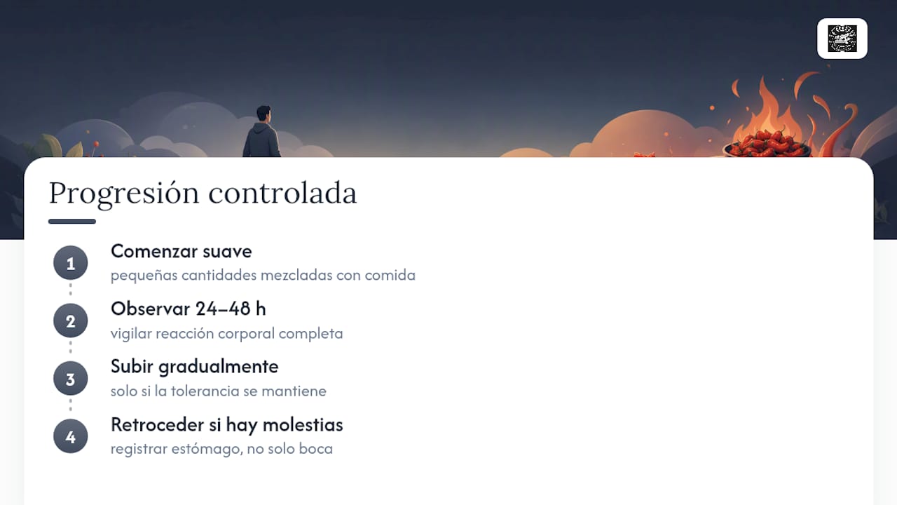 Progresión gradual para acostumbrarse al picante
