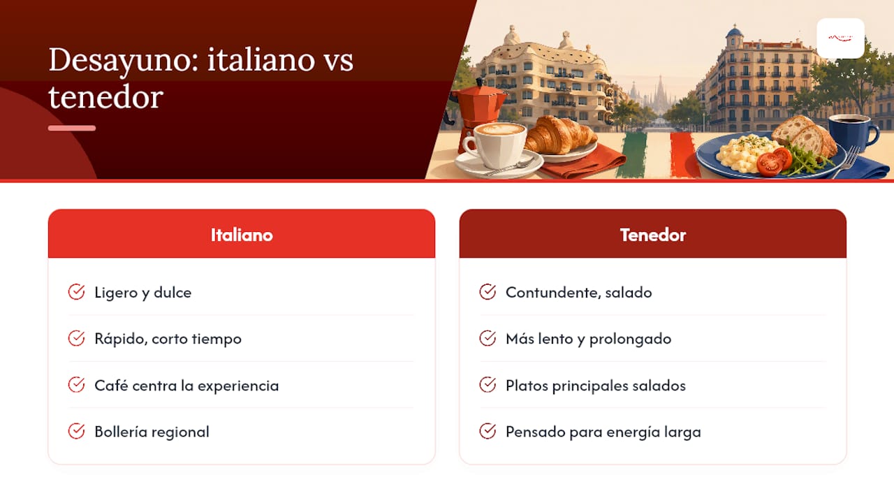 Comparativa entre dos estilos de desayuno