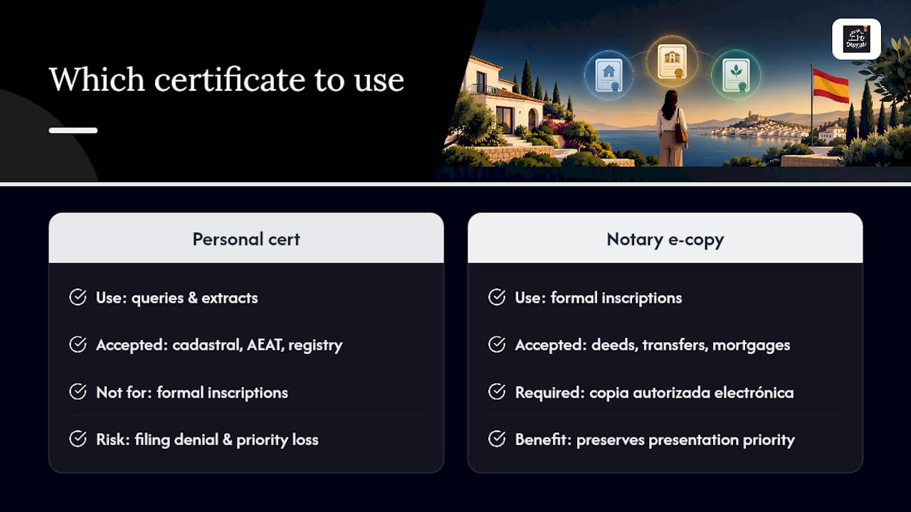 When to use each Spanish property certificate