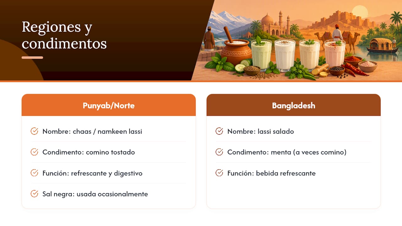 Origen y variedades regionales del lassi salado