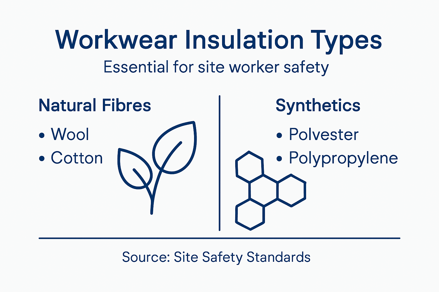 Infographic showing workwear insulation categories