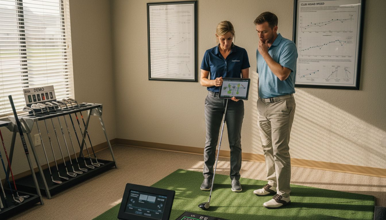 Golf club fitting session with specialist