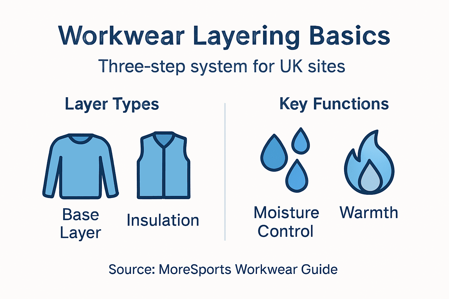 Infographic visualizing UK workwear layering