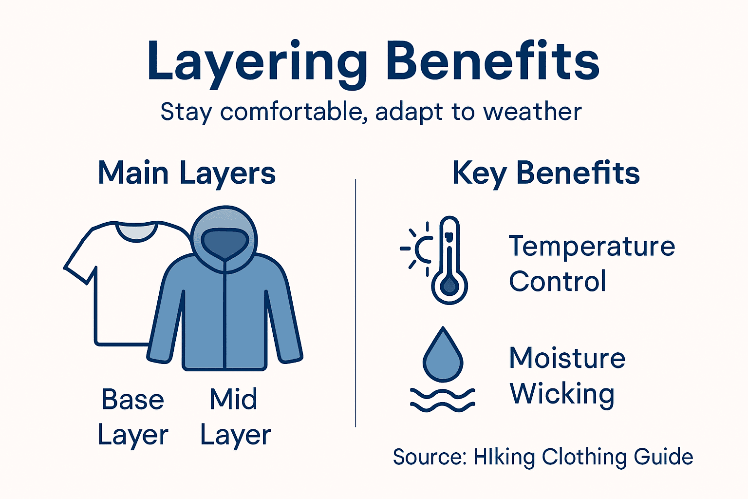 Infographic showing layering benefits and key layers