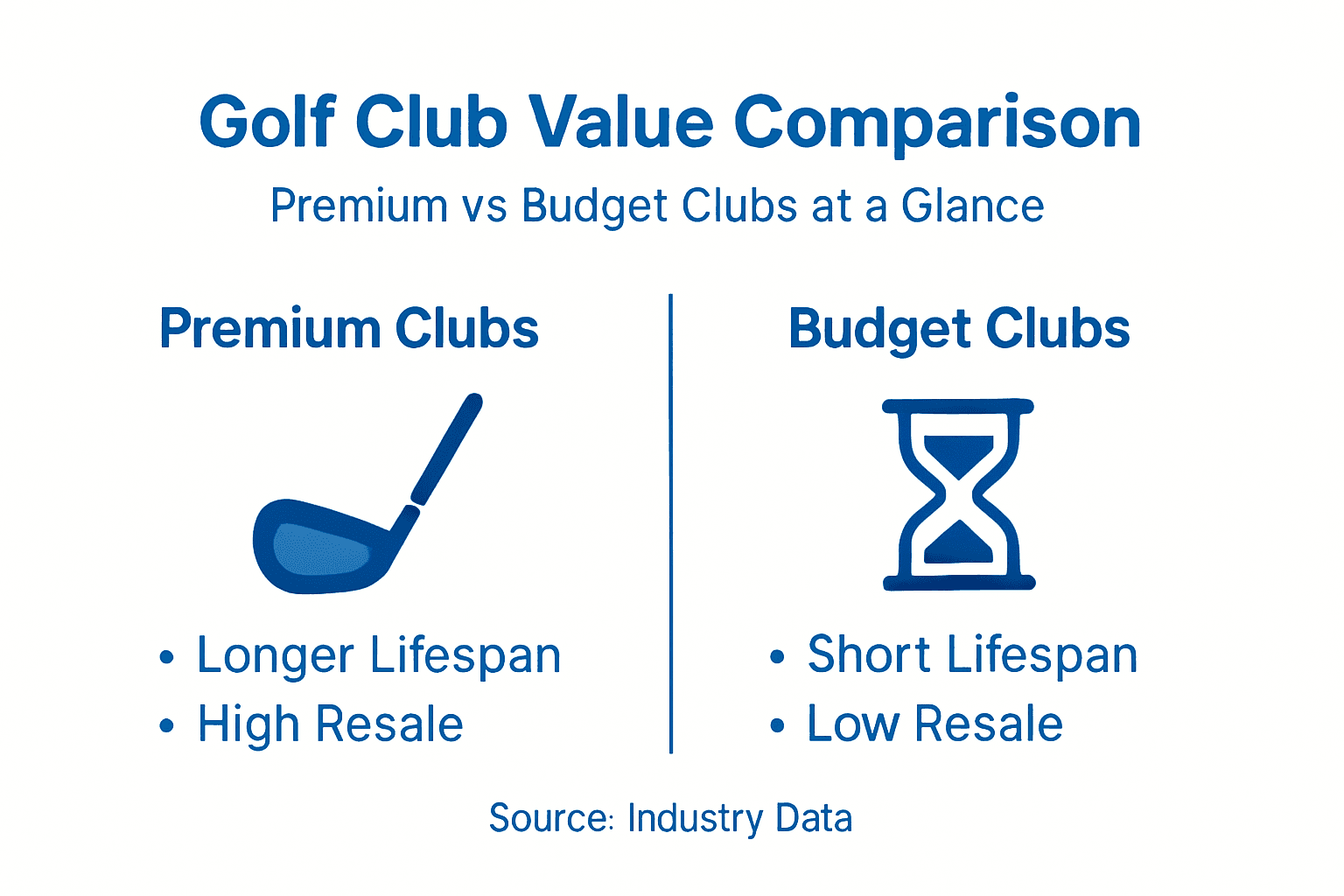 Infographic comparing value of golf clubs