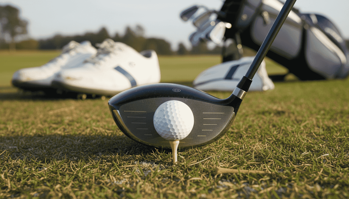 Close-up premium driver on tee box