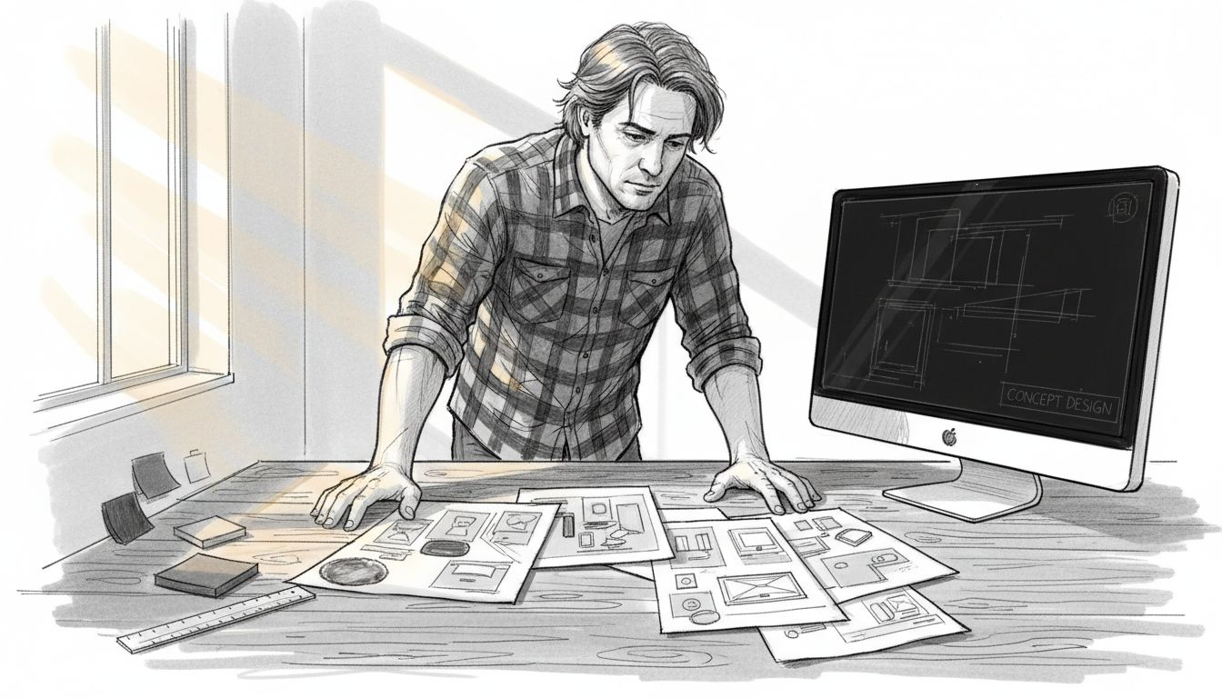 Person reviewing options for mockup base images