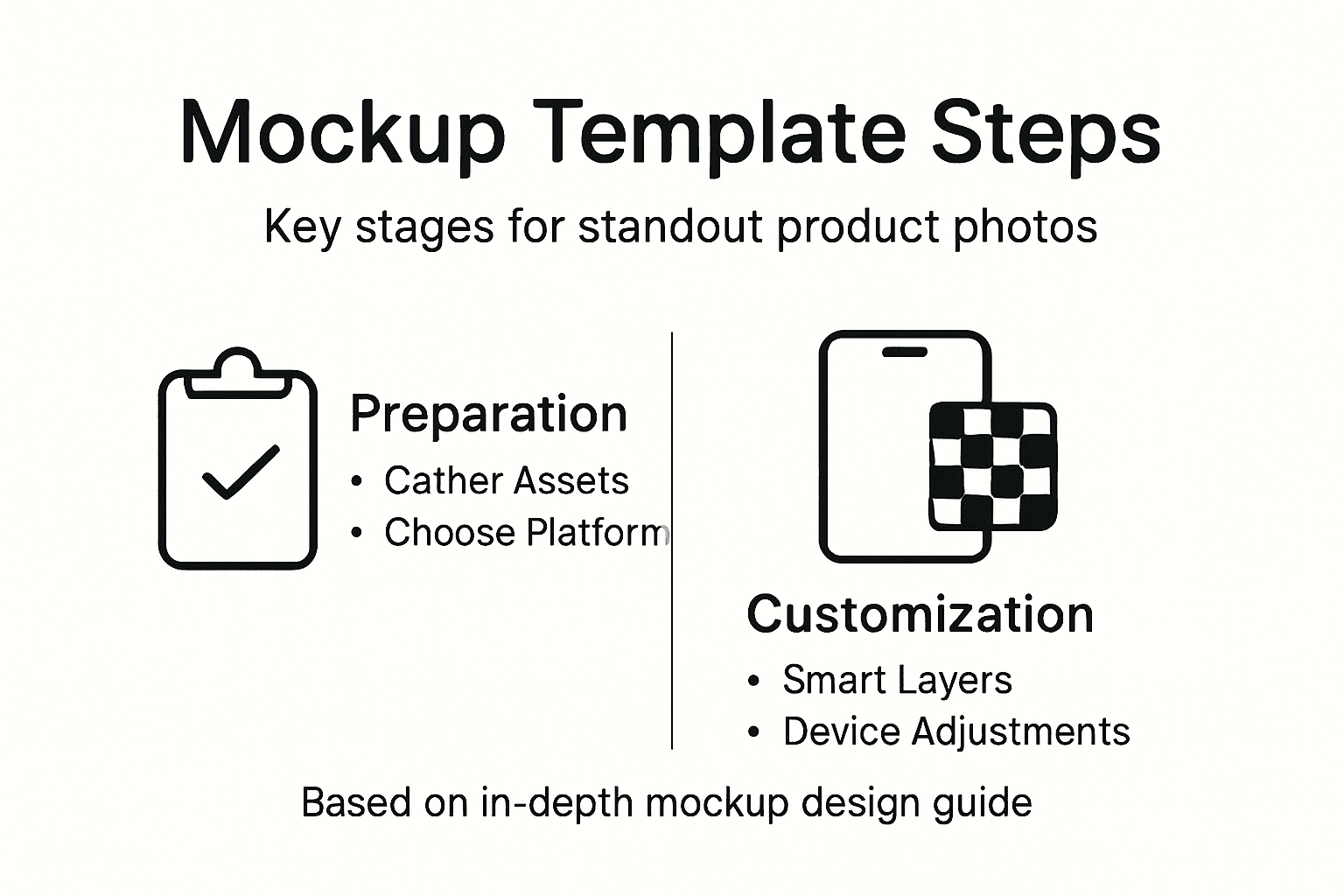 Infographic showing key mockup template steps
