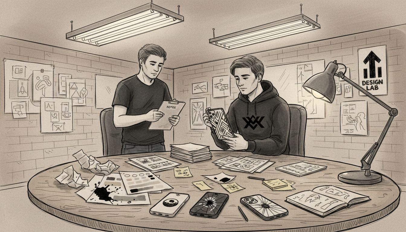 Creative team reviewing professional mockups for branding