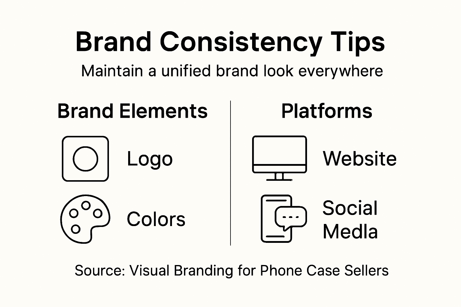 Infographic on phone case brand consistency tips