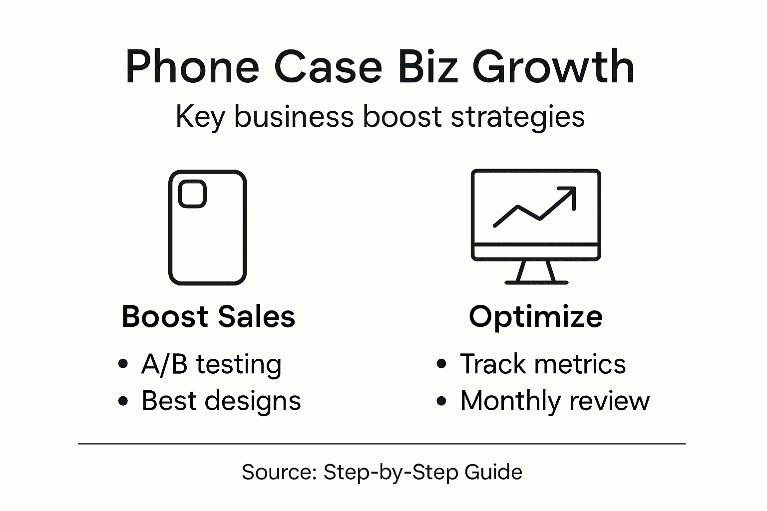 Infographic showing phone case business growth steps