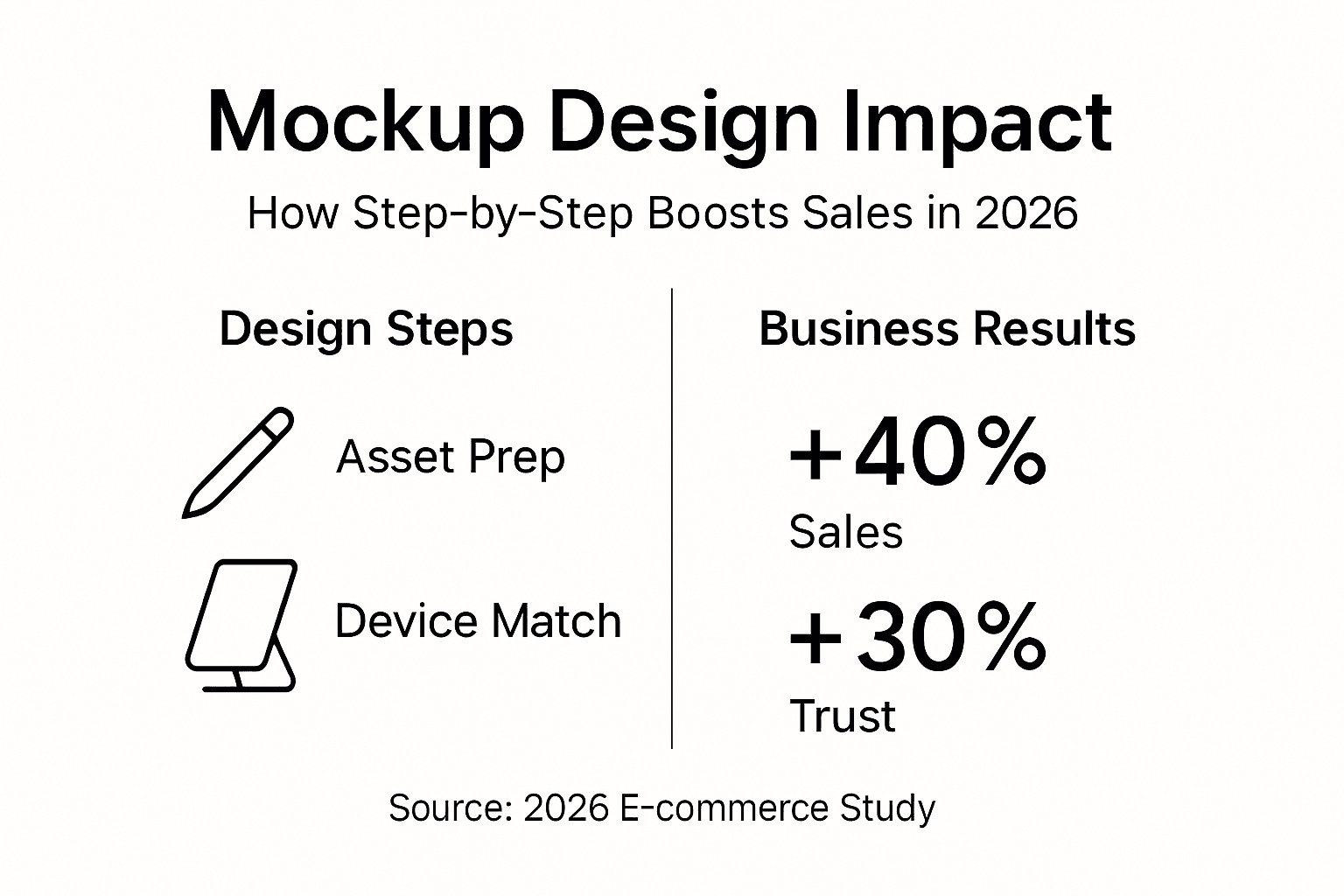 Infographic about increased sales from mockup design