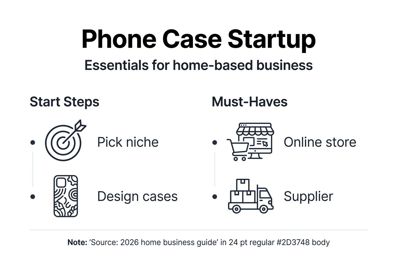 Infographic with phone case business essentials