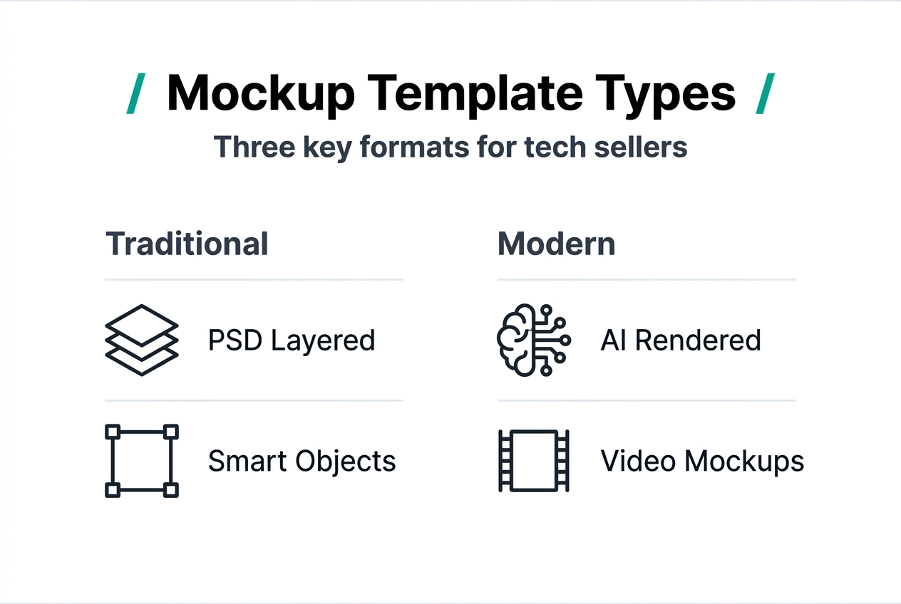 Infographic showing mockup template types overview