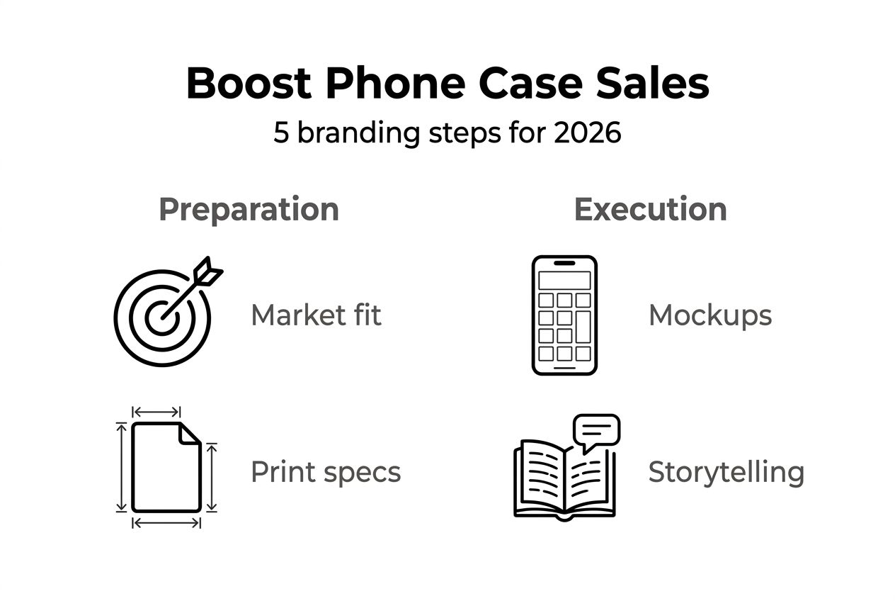 Infographic showing 5 phone case branding steps