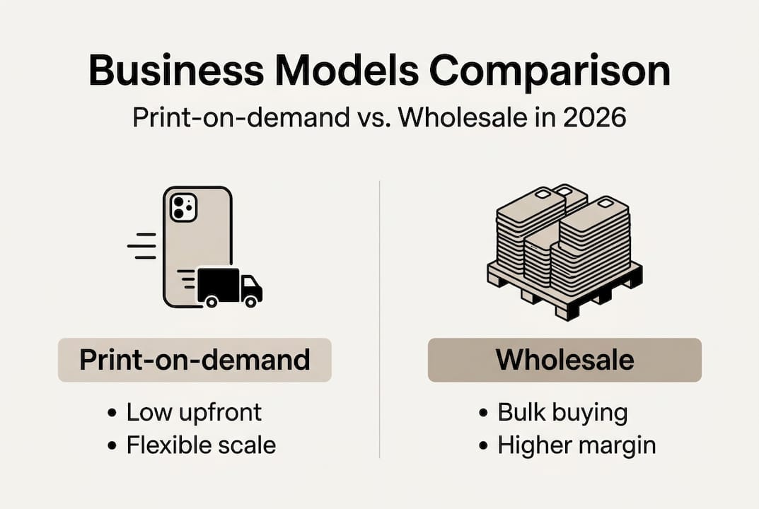 Infographic comparing phone case business models