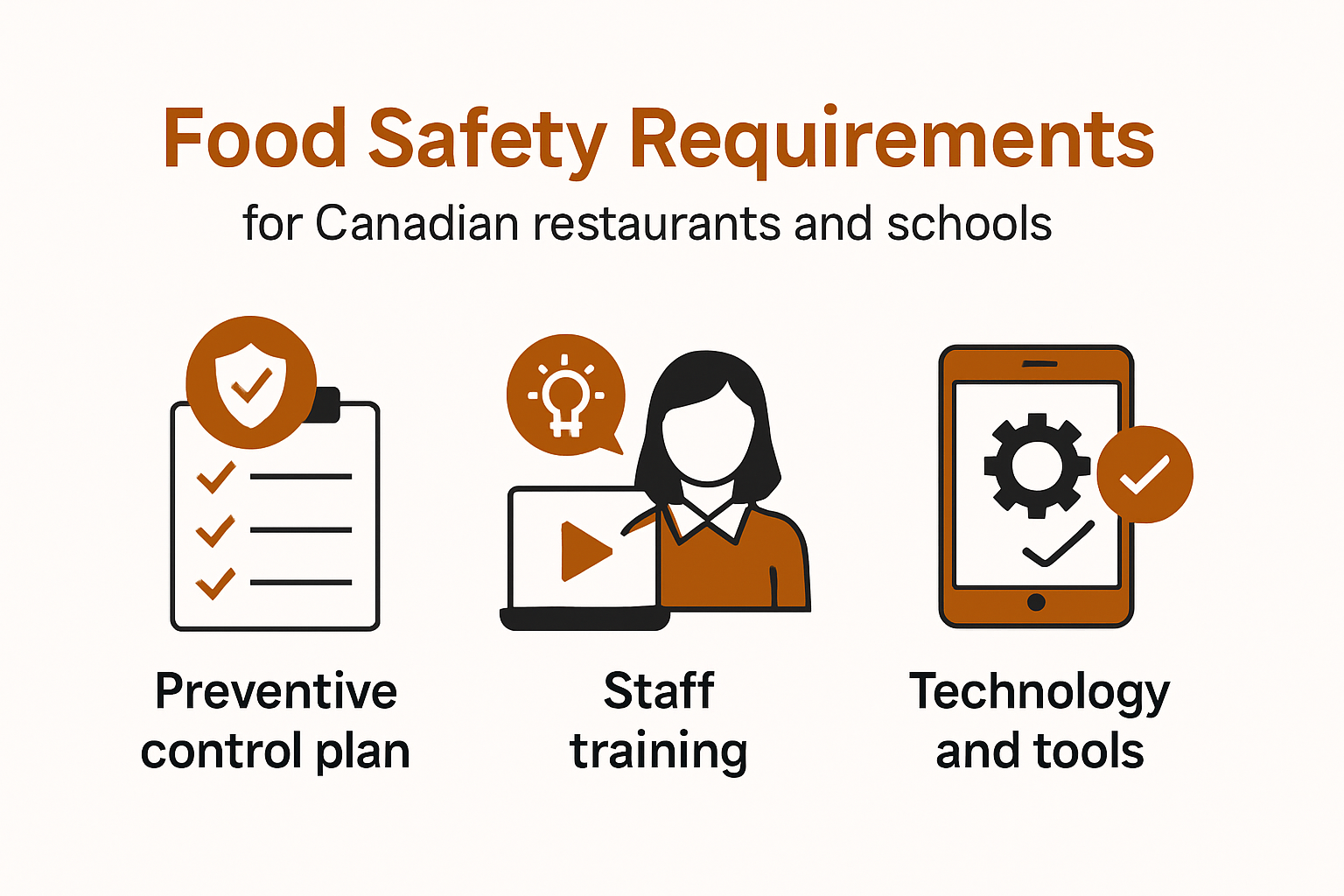 Food Safety Standards in Canada: What Restaurants and Schools Need for 2025 2 Infographic outlining food safety standards in Canada for 2025