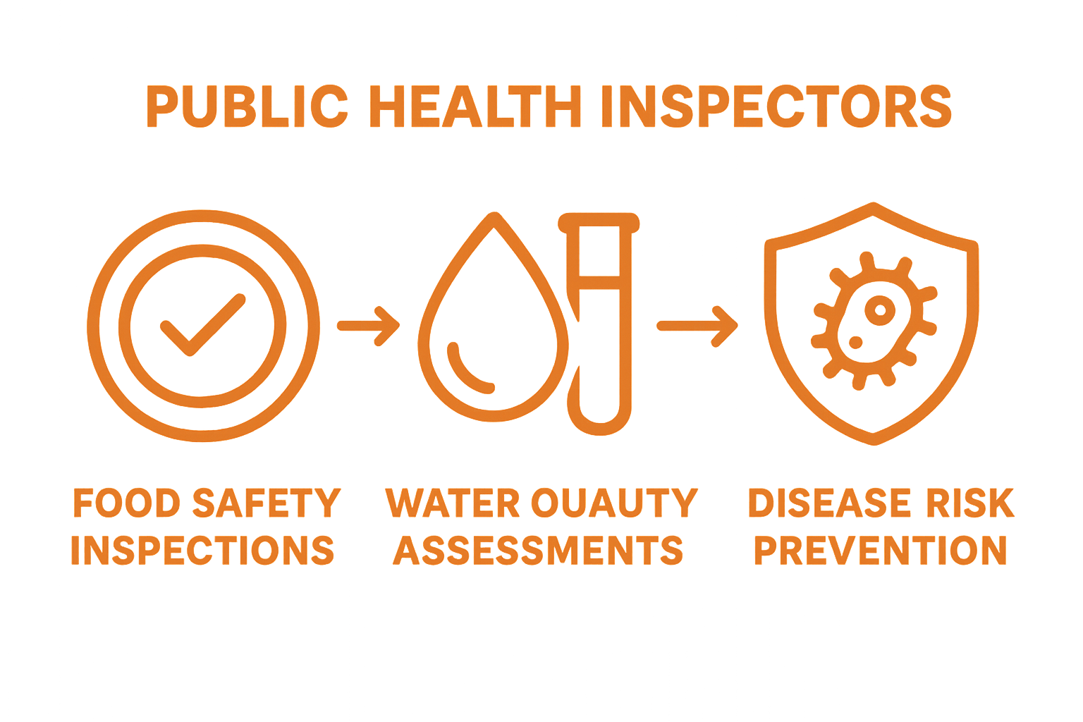Understanding the Role of Public Health Inspectors 1 Three key responsibilities of public health inspectors visualized