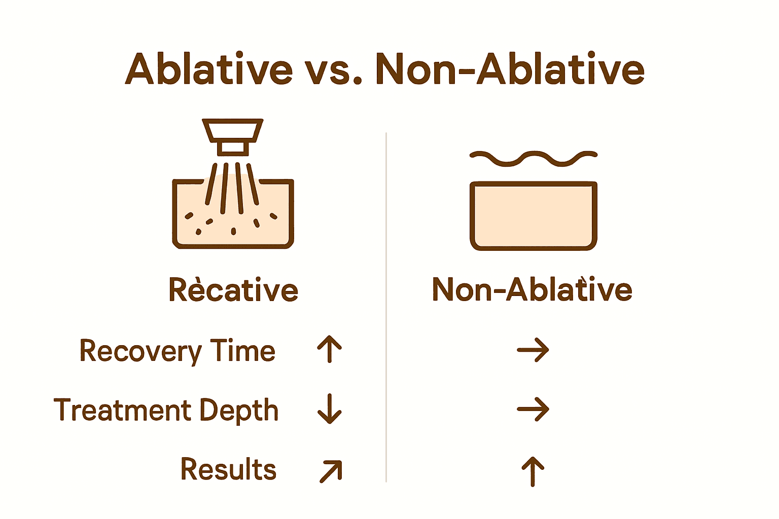 Infographic comparing ablative and non-ablative fractional lasers