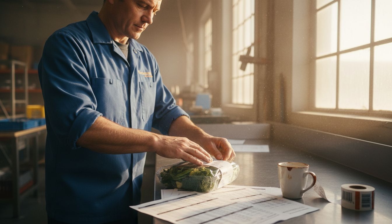 Food Traceability Basics: Essential Guide for Canada 1 Supervisor labeling food packages for tracking