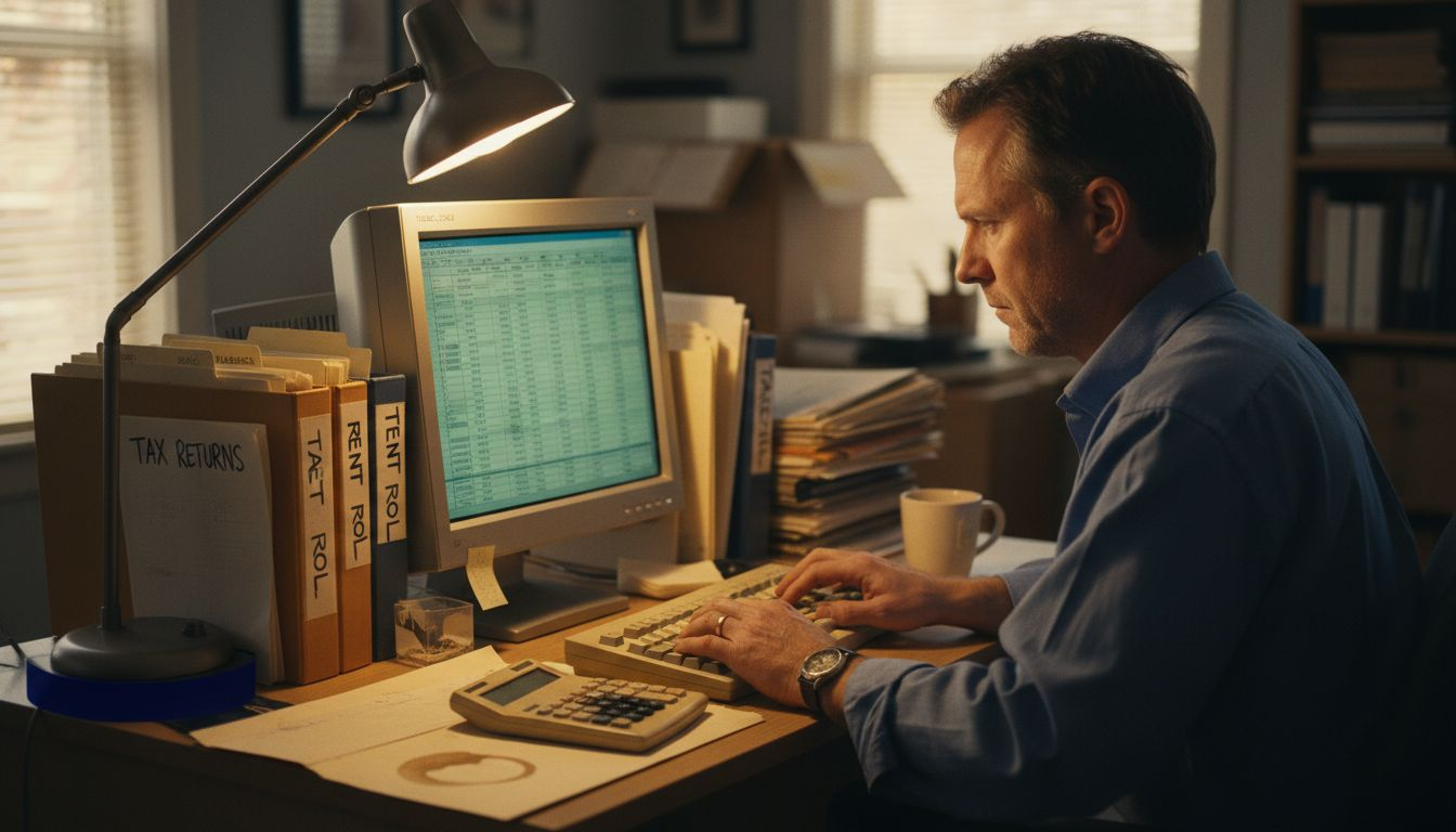 Accountant performing real estate financial checks