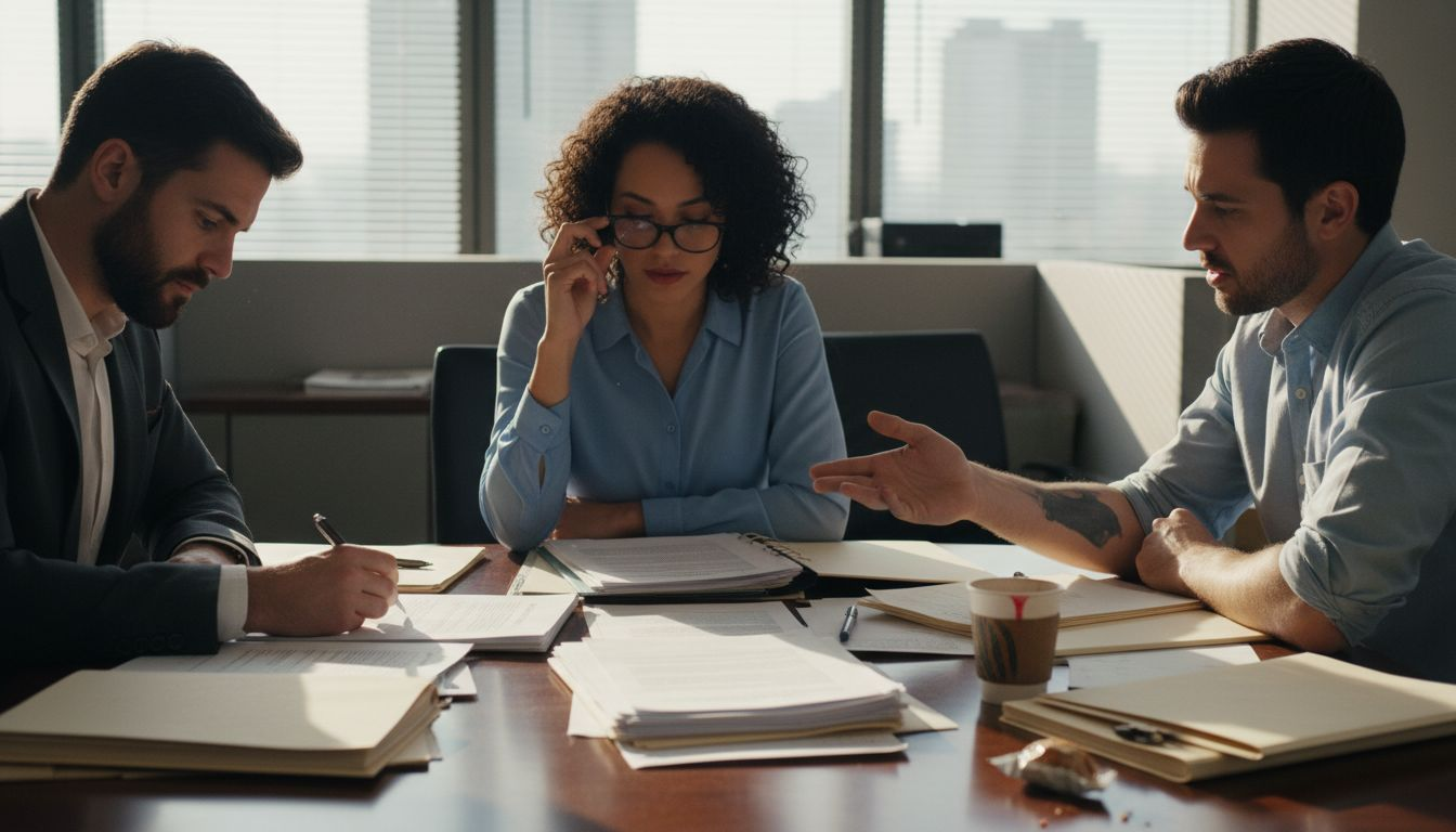 Team reviewing real estate partnership agreement