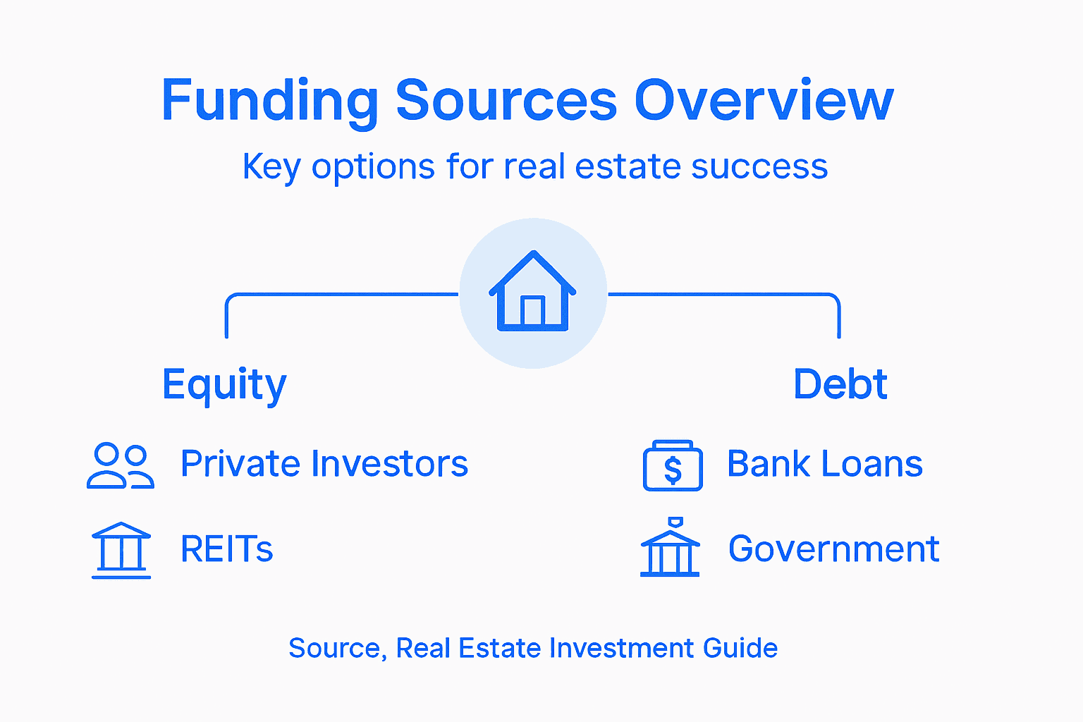 Infographic of main real estate funding sources