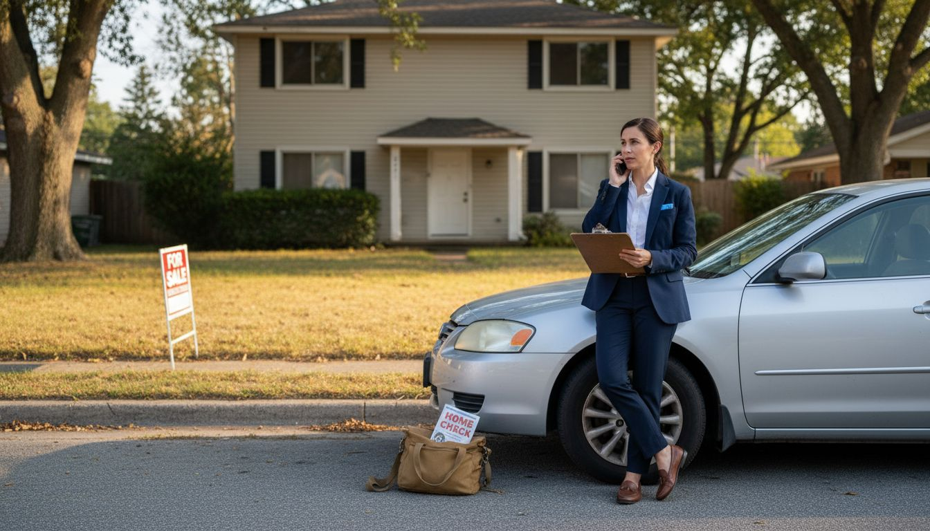 Professional conducting property market research inspection