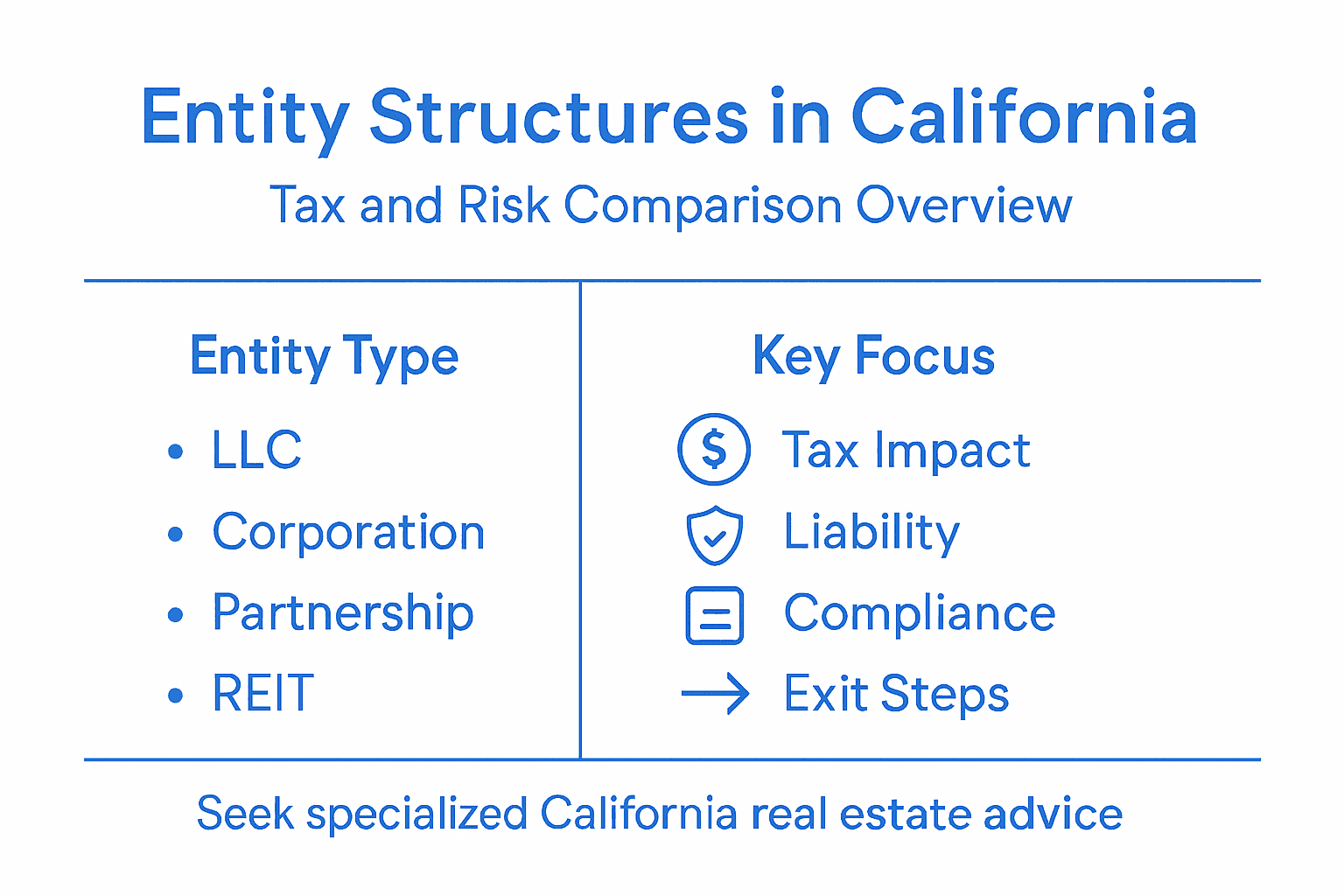 Infographic of entity structures and tax risk
