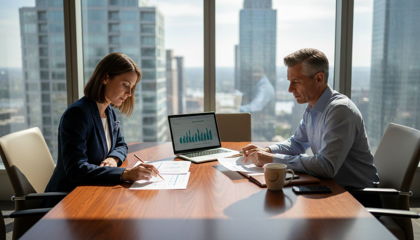 Team meeting on financing strategy in office