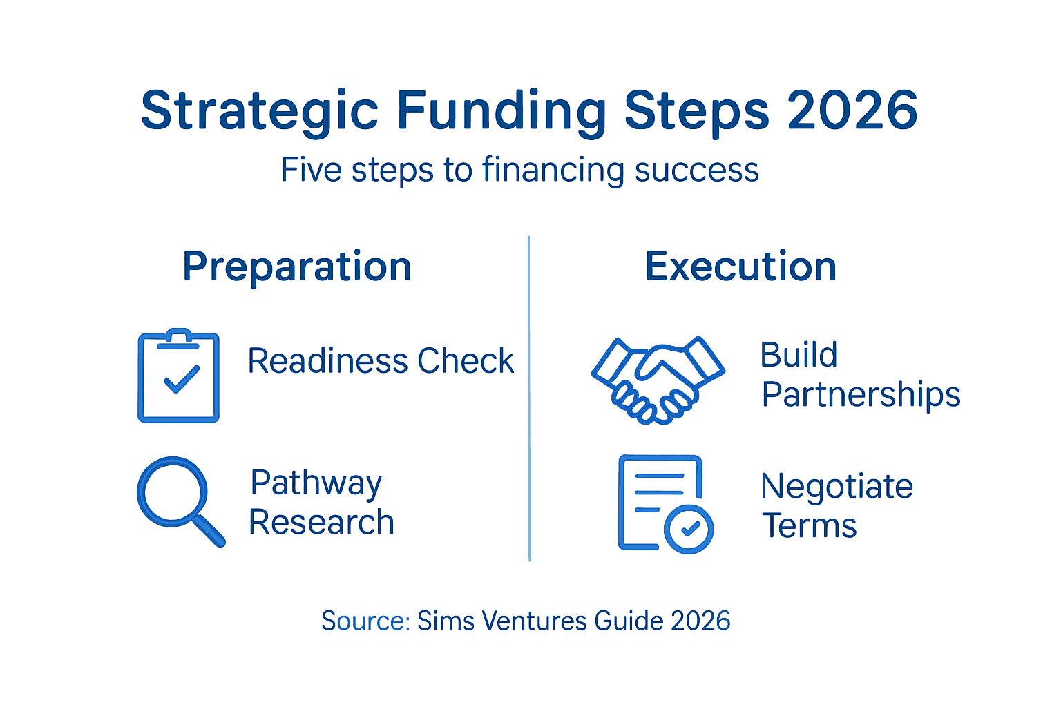 Infographic of five steps to strategic funding