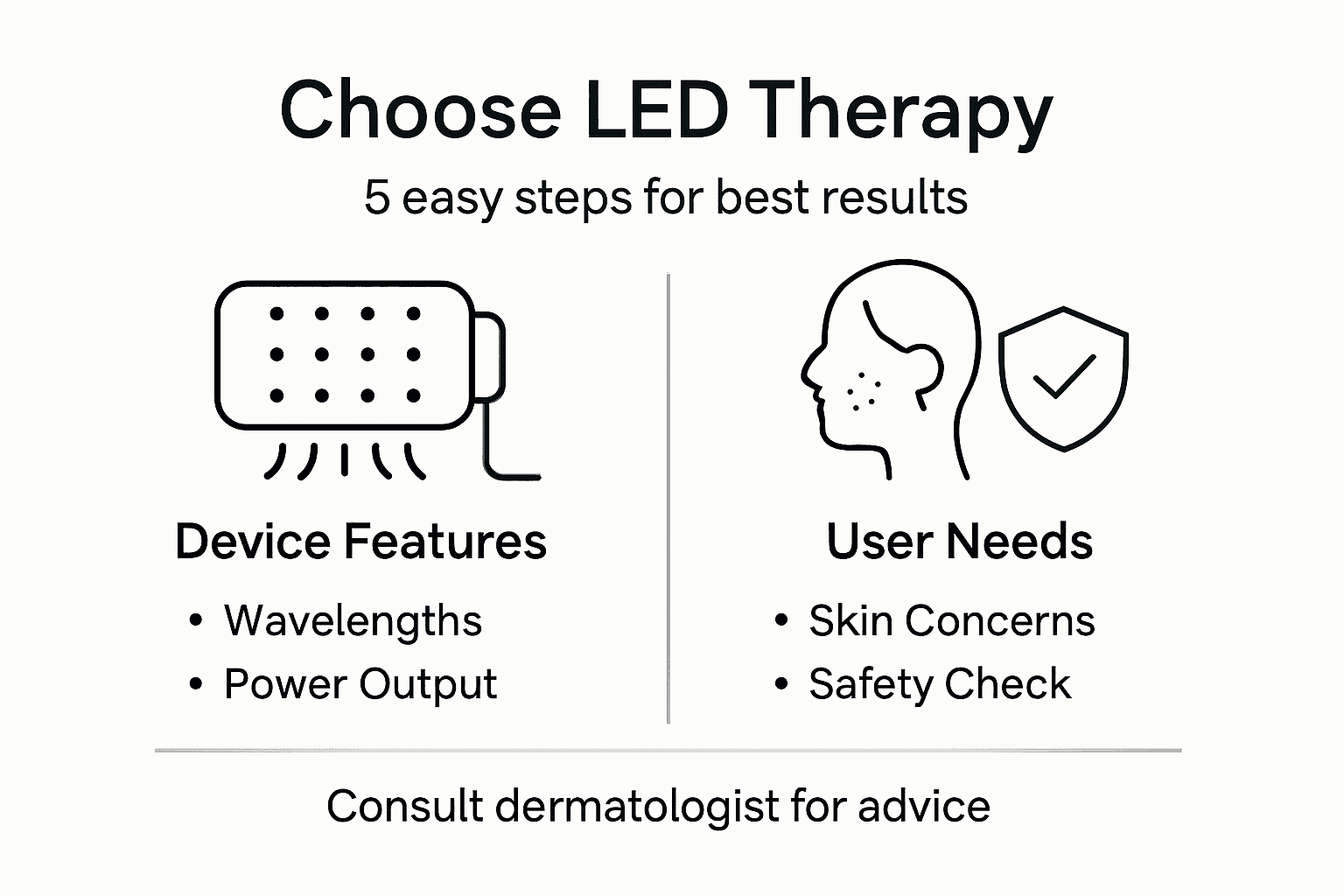 Infographic, LED device selection in five steps