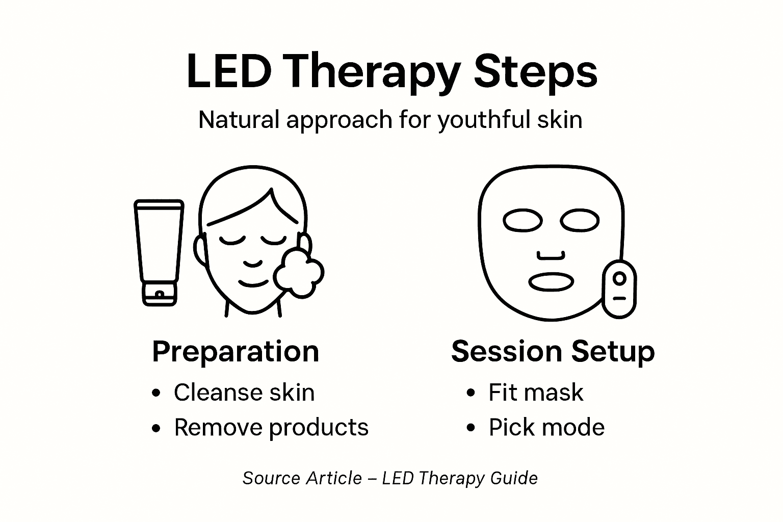 Infographic LED therapy steps and best practices