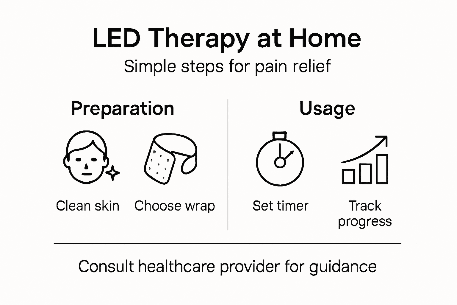 Infographic about home LED therapy steps
