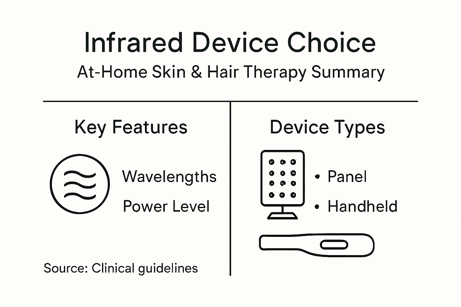 Infographic about choosing infrared device for home use