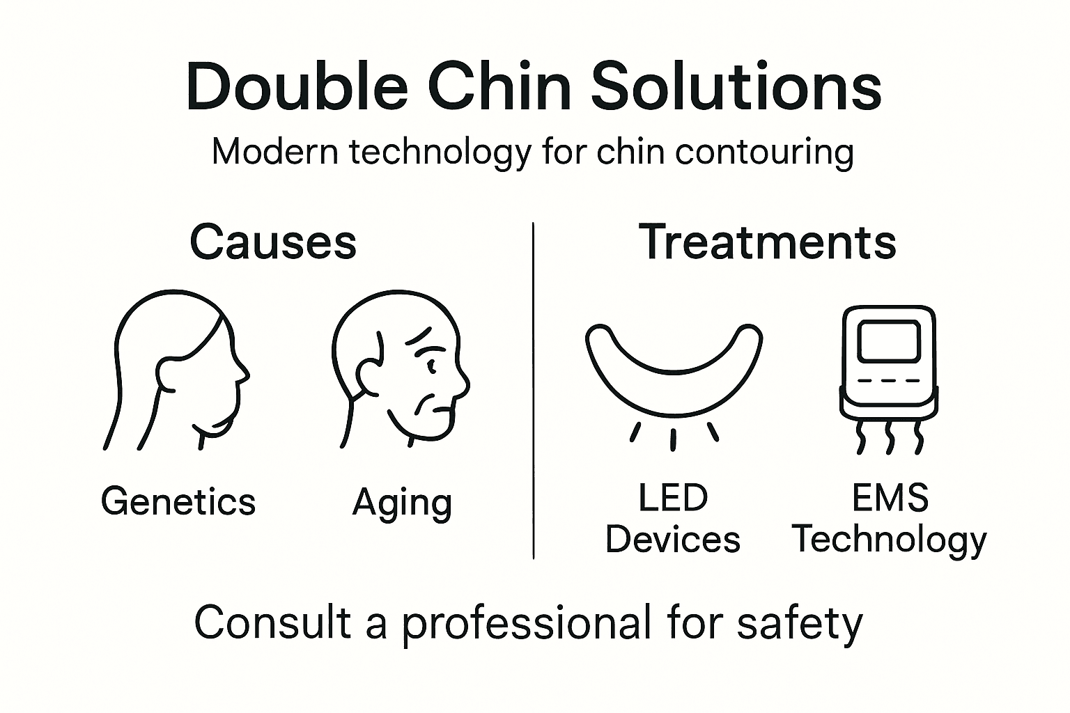 Infographic double chin causes and solutions